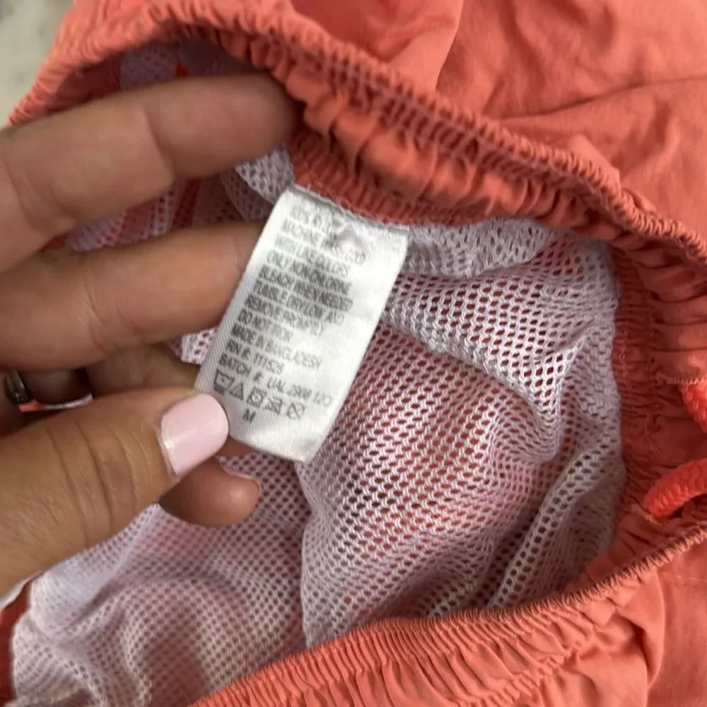 vintage vtg 90s surf style neon orange short swim trunks Sz M